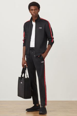 FILA Milano Knit Track Pants Black,Mens Clothing | CA.TMKHDE826